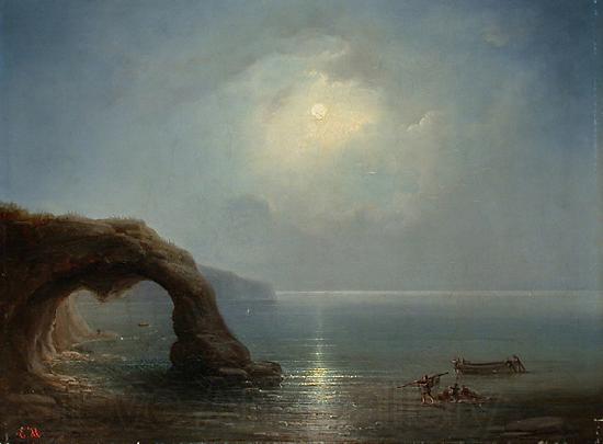 Eduard Hildebrandt Felsen bei Capri mit Fischern Norge oil painting art